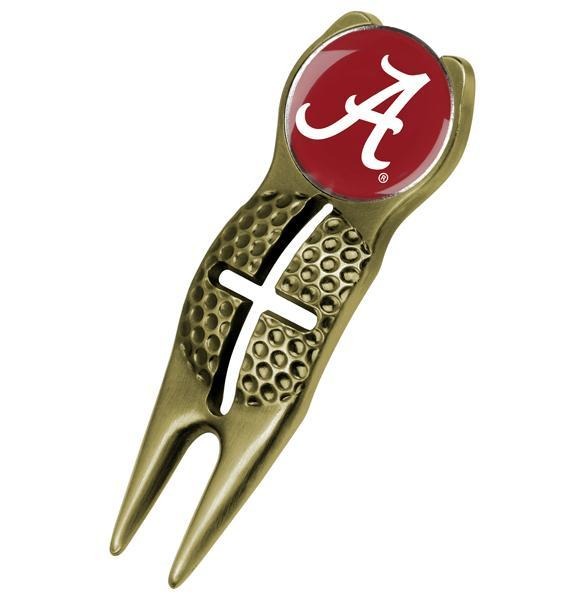 Alabama Crimson Tide - Crosshairs Divot Tool - Gold - Linkswalkerdirect